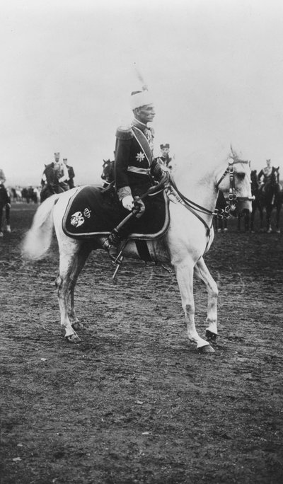Portrait of Peter I, King of Serbia, on a Horse by C. Chusseau Flaviens
